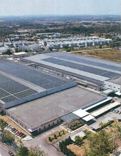 Solar photovoltaic installation on an industrial property